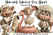 Whimsical Summer Sheep Clipart, an Illustration by OK Design (Thumbnail 1 of 6)
