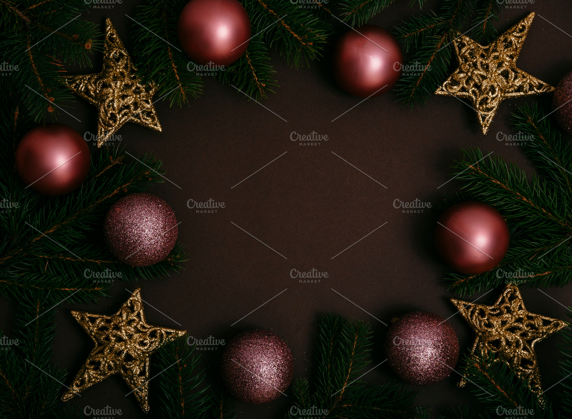 Pink christmas balls background, a Holiday Photo by hitdelight