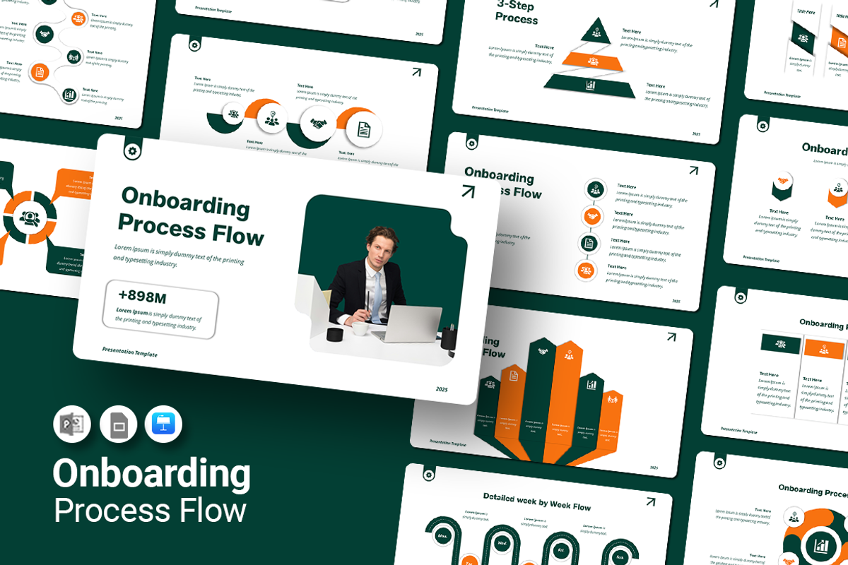 Onboarding Process Flow - Keynote, a Presentation Template by Iqsiart Studio (Photo 1 of 3)