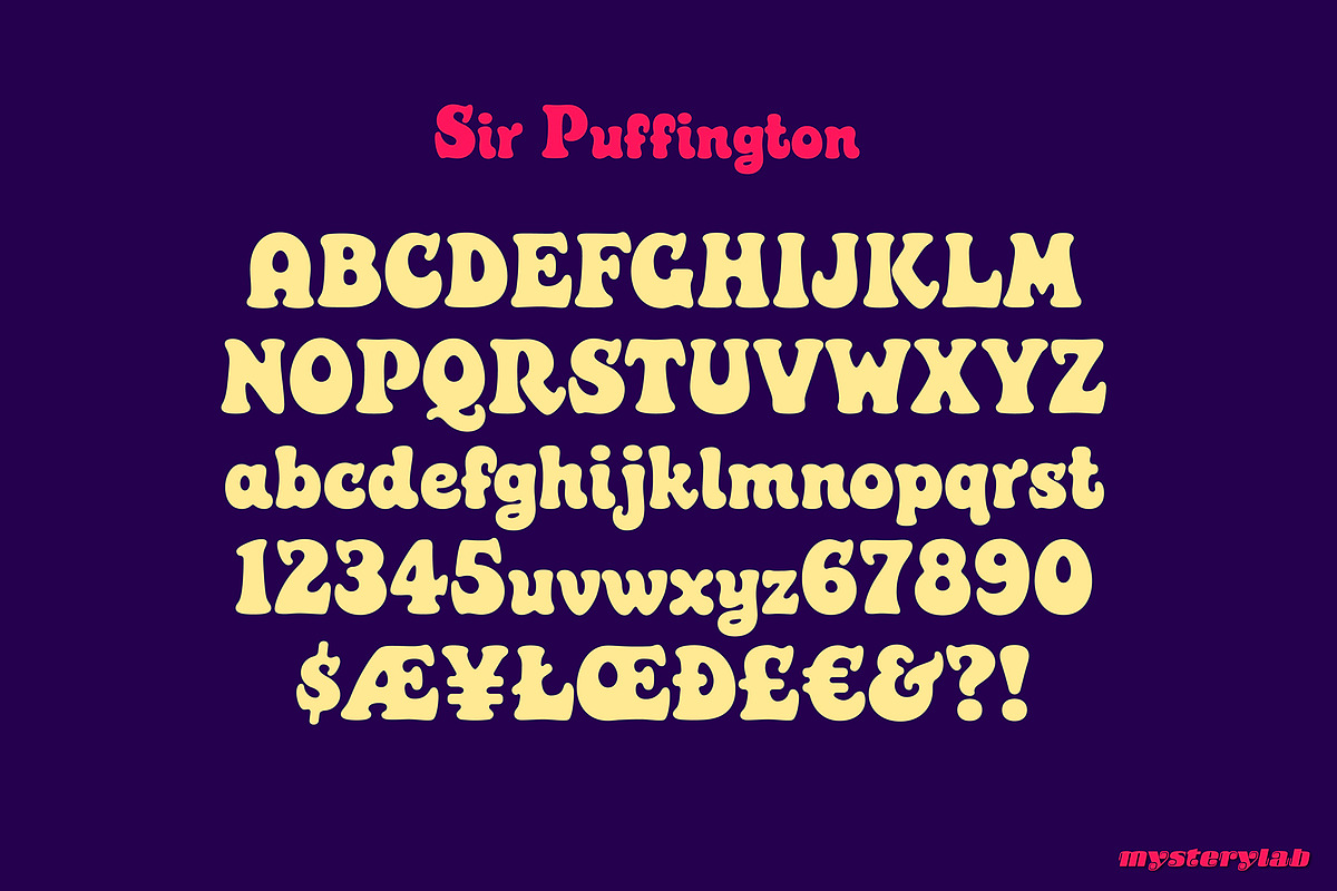 Sir Puffington Font, a Serif Font by Mysterylab Designs (Photo 2 of 8)