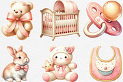 Blush Pink Ivory Baby Nursery Clipar, an Illustration by Black Bird Studio (Thumbnail 2 of 4)