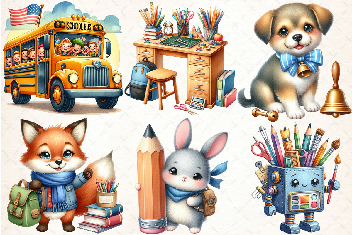 Back to School Clipart -Set, an Illustration by DreamCafeArt (Photo 3 of 5)