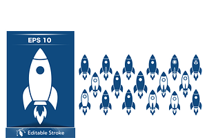Dynamic Rocket Icon Vector, a Technology Illustration by CarWrap design