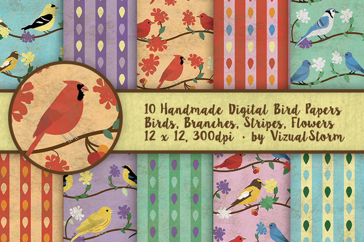 Songbird Patterns - Spring Flowers, a Pattern Graphic by VizualStorm (Photo 1 of 3)