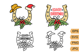 Cowboy Christmas Horseshoe Holiday