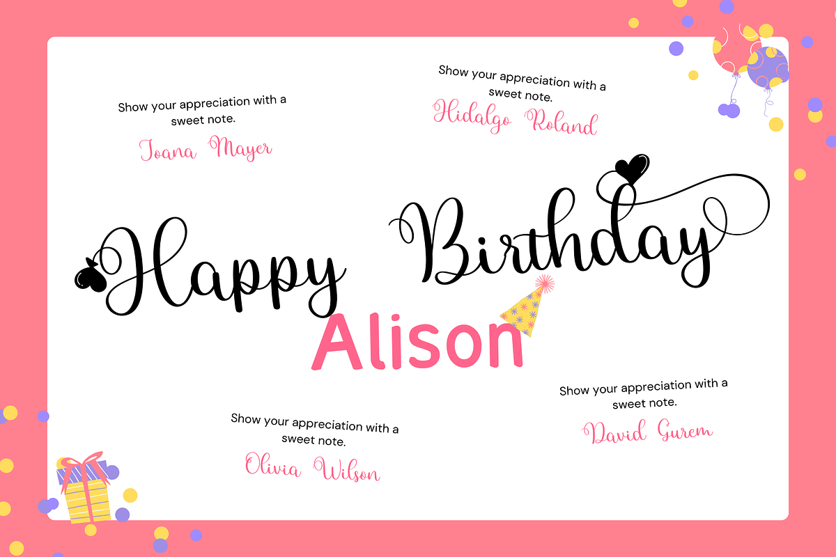 Evelina Heart, a Handwritten Font by BearyType Studio (Photo 2 of 5)