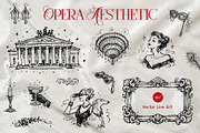 Opera Aesthetic: Vector Line Art, a Decorative Illustration by divanovskaya_nv (Thumbnail 1 of 19)