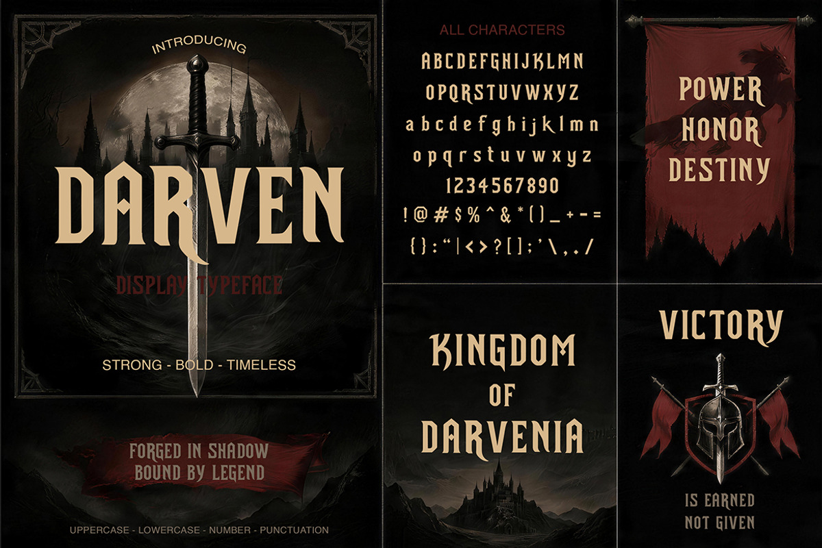 Darven - Gothic Display Typeface, a Serif Font by Pitchlook.Studio (Photo 2 of 4)