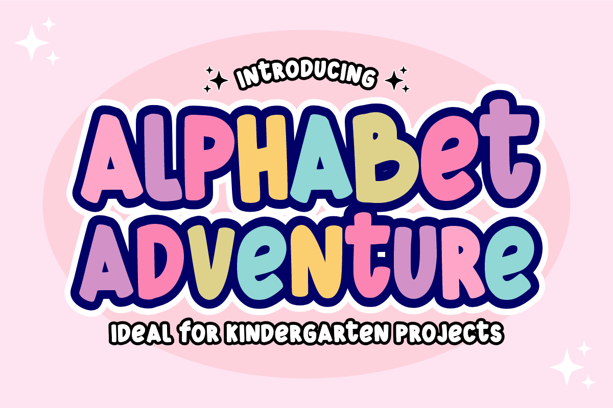 Alphabet Adventure - Cute Kids Font, a Sans Serif Font by KiddoGlyphs Studio (Photo 1 of 5)
