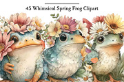 Whimsical Spring Frog Clipart, an Illustration by DreamArtGraphic (Thumbnail 1 of 5)