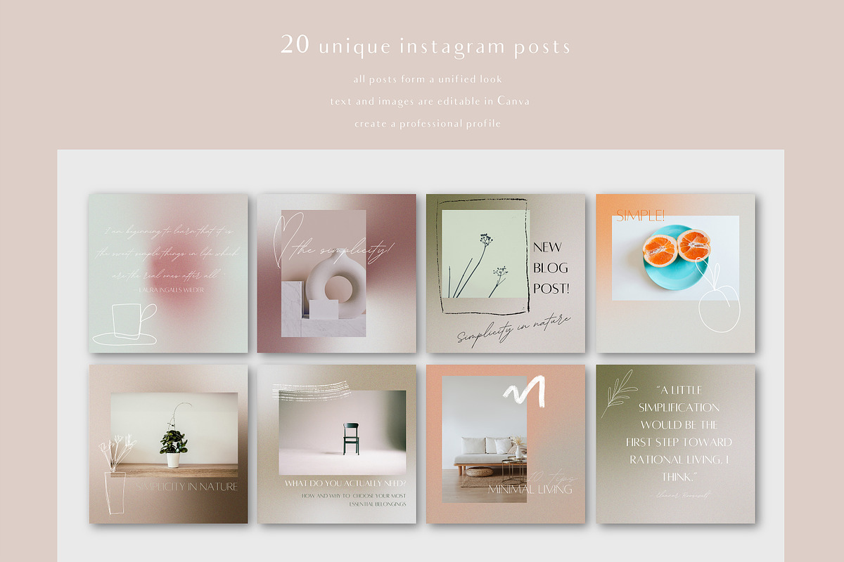 Simplicity Insta Templates for Canva, a Social Media Template by CL Creative Studio (Photo 4 of 12)