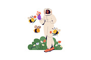 Apiarists gather honey. Beekeeping, a Person Illustration by PaperTrident (Thumbnail 8 of 9)