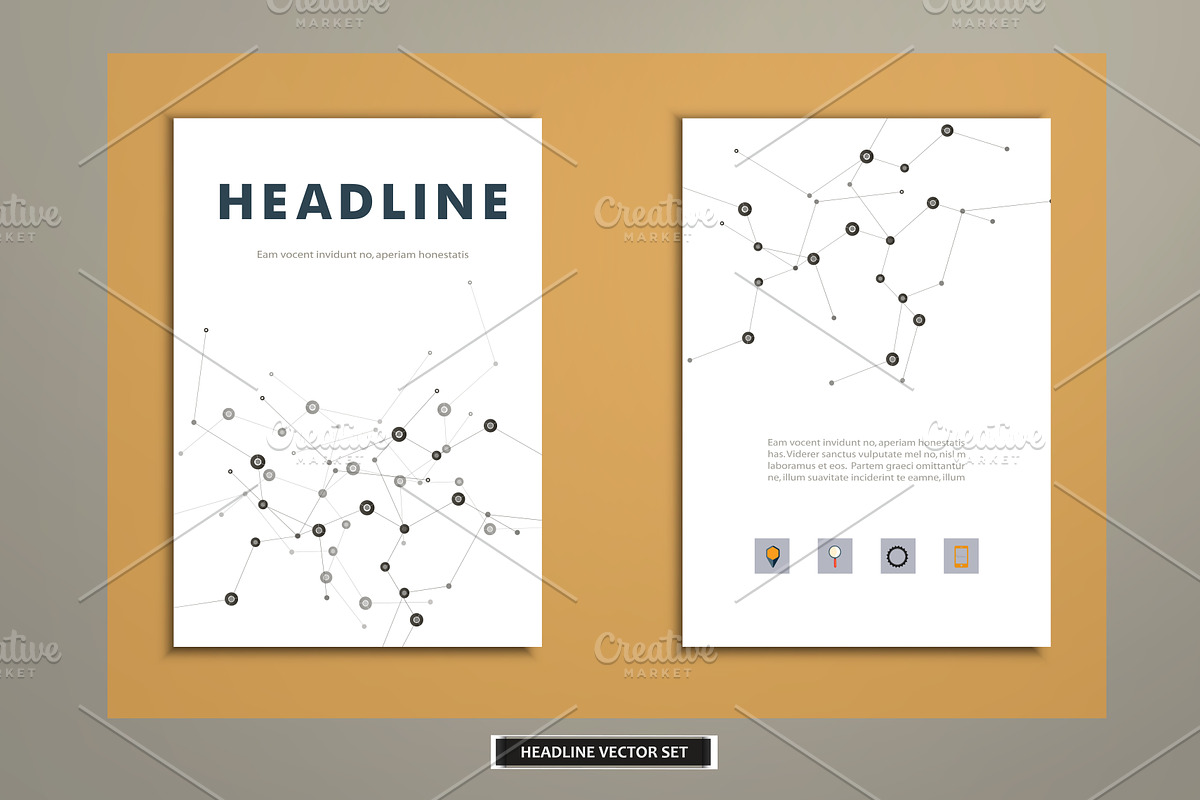 Abstract vector network set, a Brochure Template by Haisonok (Photo 4 of 5)