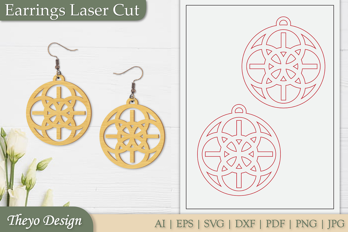 Abstract celtic Earrings Laser Cut, an Illustration by Theyo Design (Photo 3 of 13)