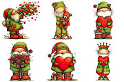 Quirky Valentine Santa Clipart, an Illustration by Craft Nest (Thumbnail 6 of 8)