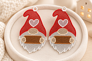 Gnome Heart Earrings Embroidery, an Object Graphic by Craft Nest (Thumbnail 1 of 4)