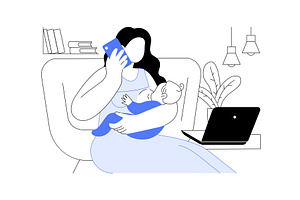 Modern mother isolated cartoon, a Person Illustration by Visual Generation