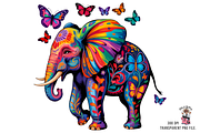 10 Colorful Floral Elephant PNG, a Graphic by Clipart Bloom (Thumbnail 5 of 12)