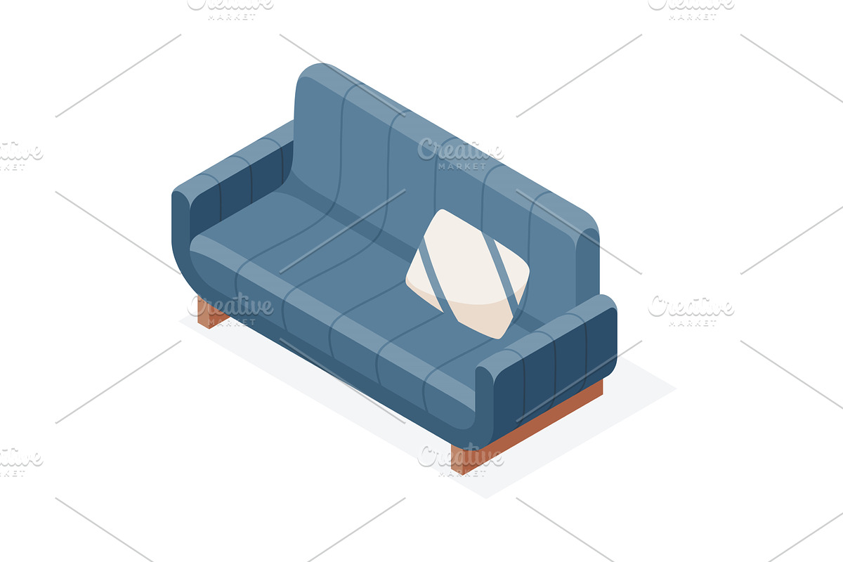 Isometric interior furniture, icon, an Object Illustration by the8monkey