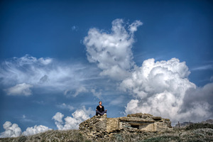 Meditation featuring blue, clouds, and contemplation