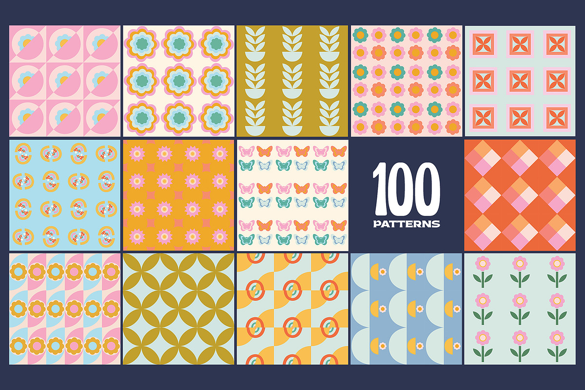200 Vector Mosaics & Patterns, a Pattern Graphic by assetpro.design (Photo 9 of 16)