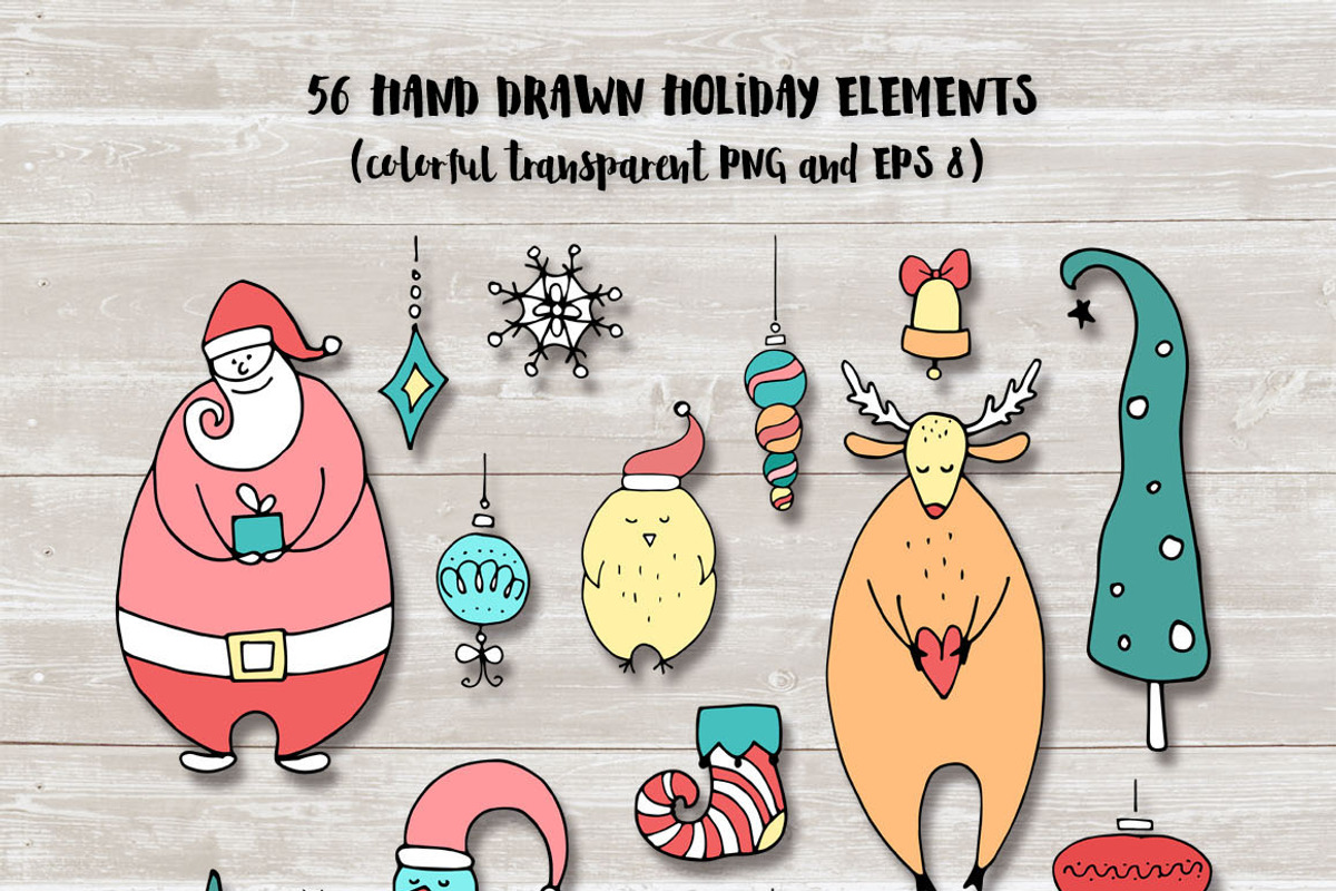 Merry Christmas kit + lettering., a Decorative Illustration by Pink Ocean (Photo 6 of 7)