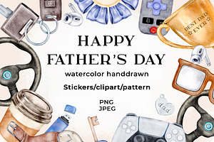 Father's Day Clipart, a Decorative Illustration by Eves_Aquadreams