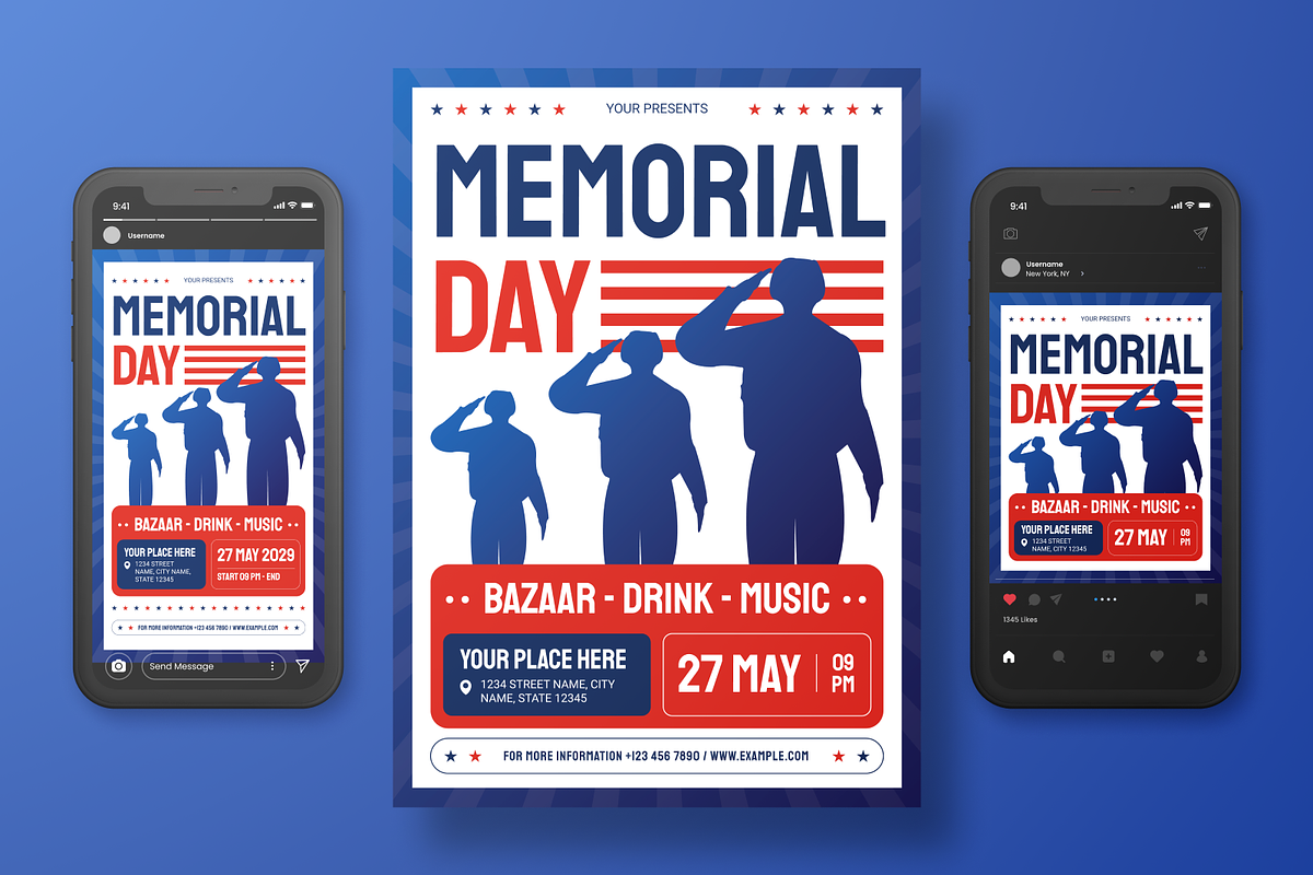 Memorial Day Flyer Set, a Flyer Template by Annora Studio (Photo 3 of 6)