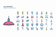Lighting and electric bulb icon set, an Icon by Icongeek26 (Thumbnail 1 of 4)