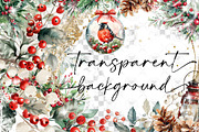 Winter Christmas  Watercolor Clipart, an Illustration by BigCakeBee (Thumbnail 2 of 4)