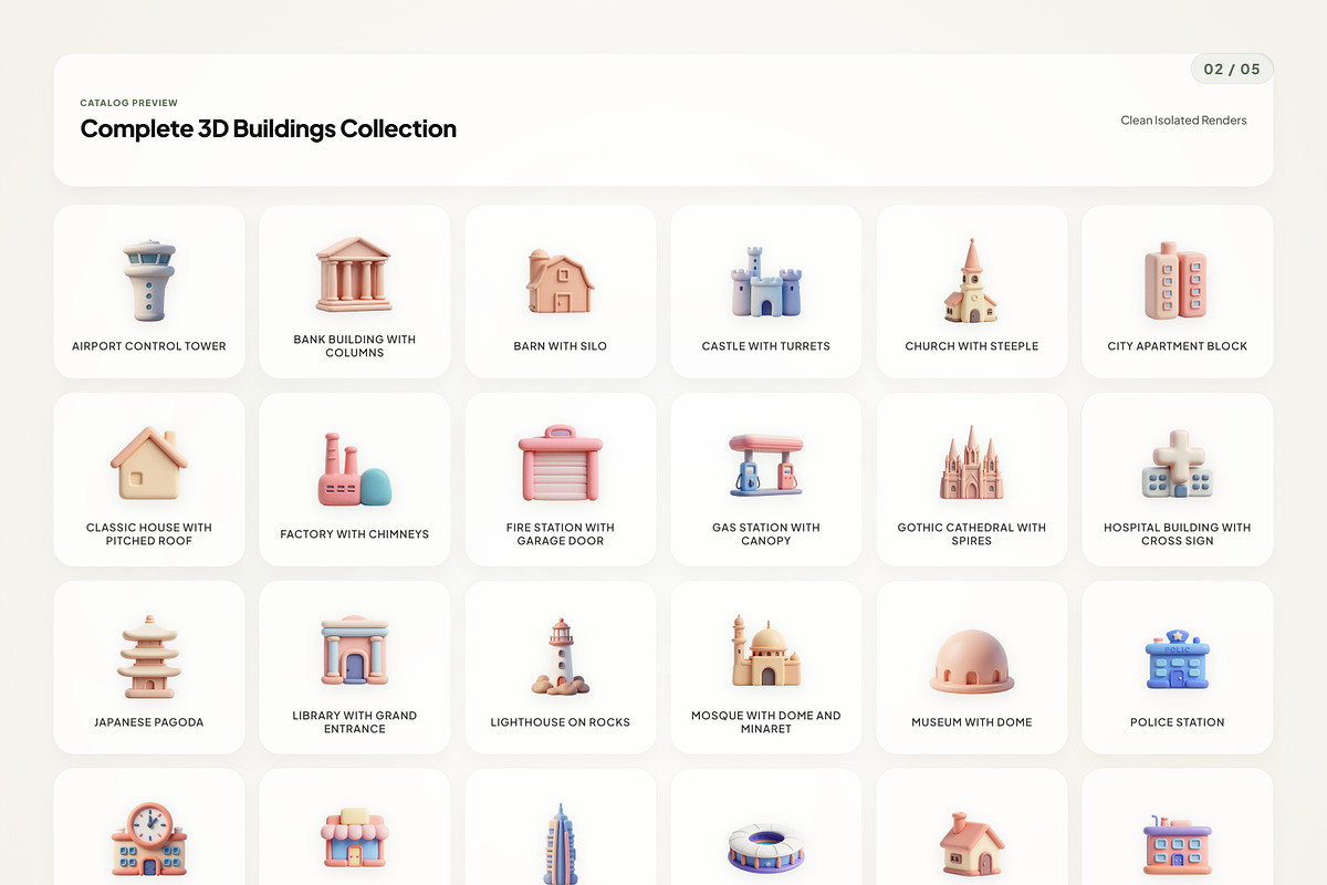 3D Building Icons, an Emoji Icon by River Visual (Photo 2 of 5)