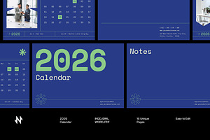Modern Blue Calendar, a Stationery Template by Neermana