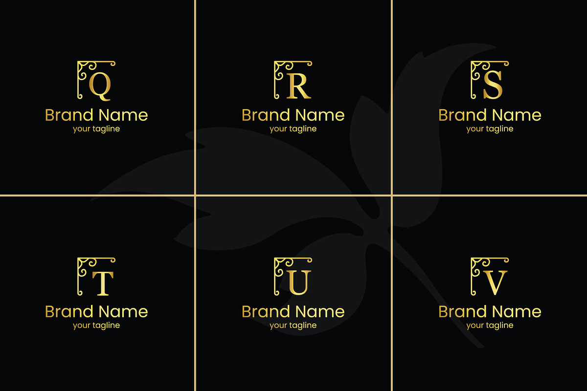 26 A-Z Luxury Monograms Set, a Branding & Logo Template by Walldecorated (Photo 4 of 5)