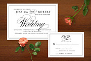 Elegant Script BW Wedding Invitation, an Invitation Template by becky nimoy (Thumbnail 1 of 4)