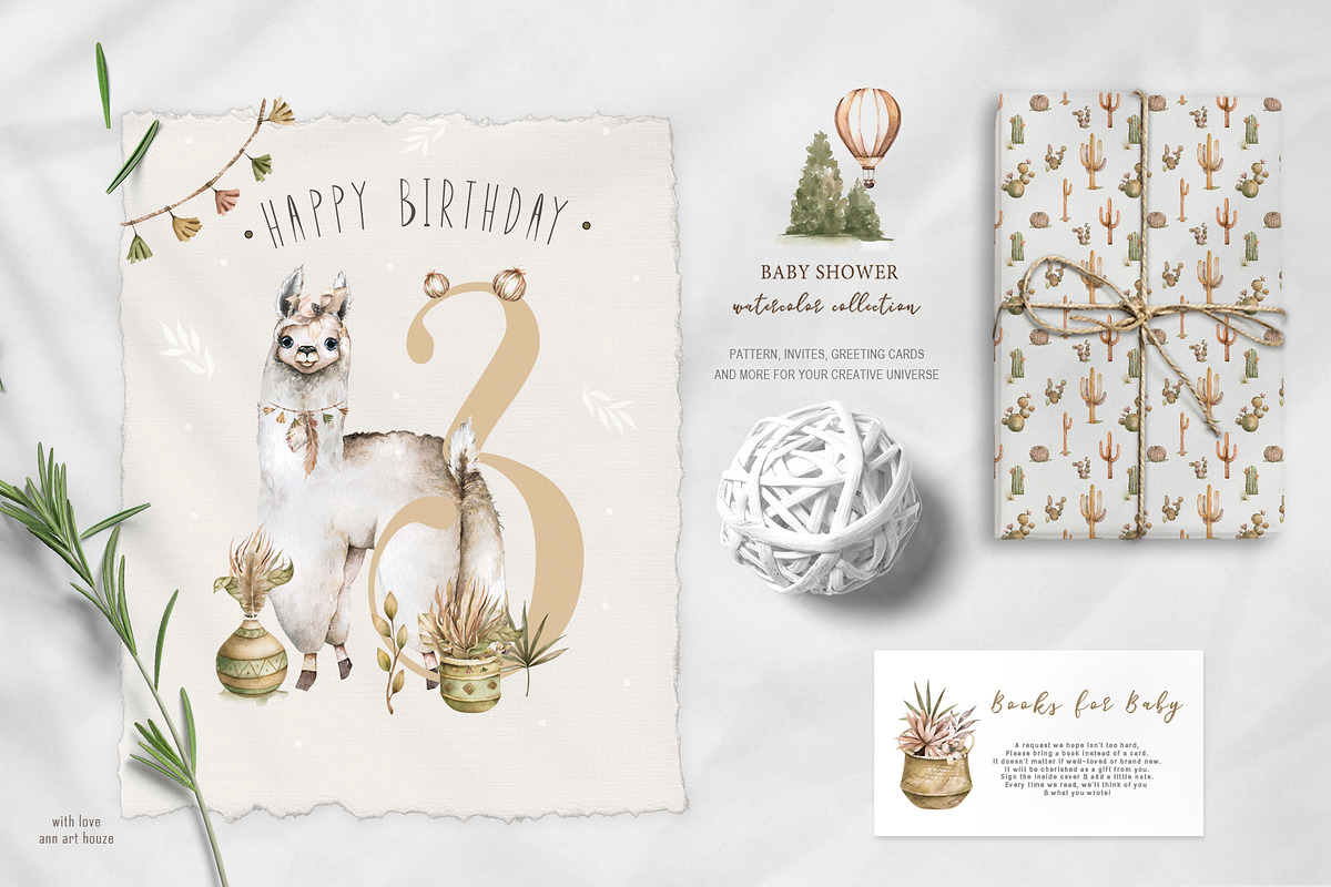 Alpaca Cute WildLife Watercolor Set, an Animal Illustration by Ann Art Houze (Photo 10 of 12)