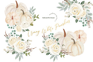 Elegant Creamy White Pumpkin Clipart