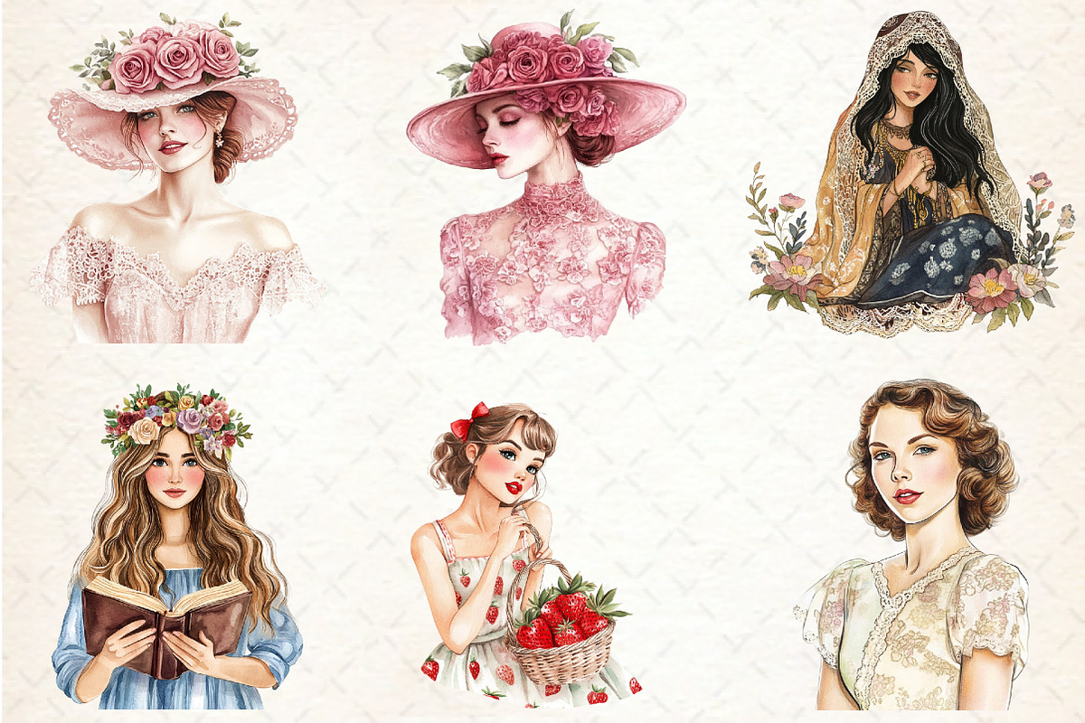 Spring Woman Sublimation Clipart, an Illustration by Rose Art (Photo 2 of 4)