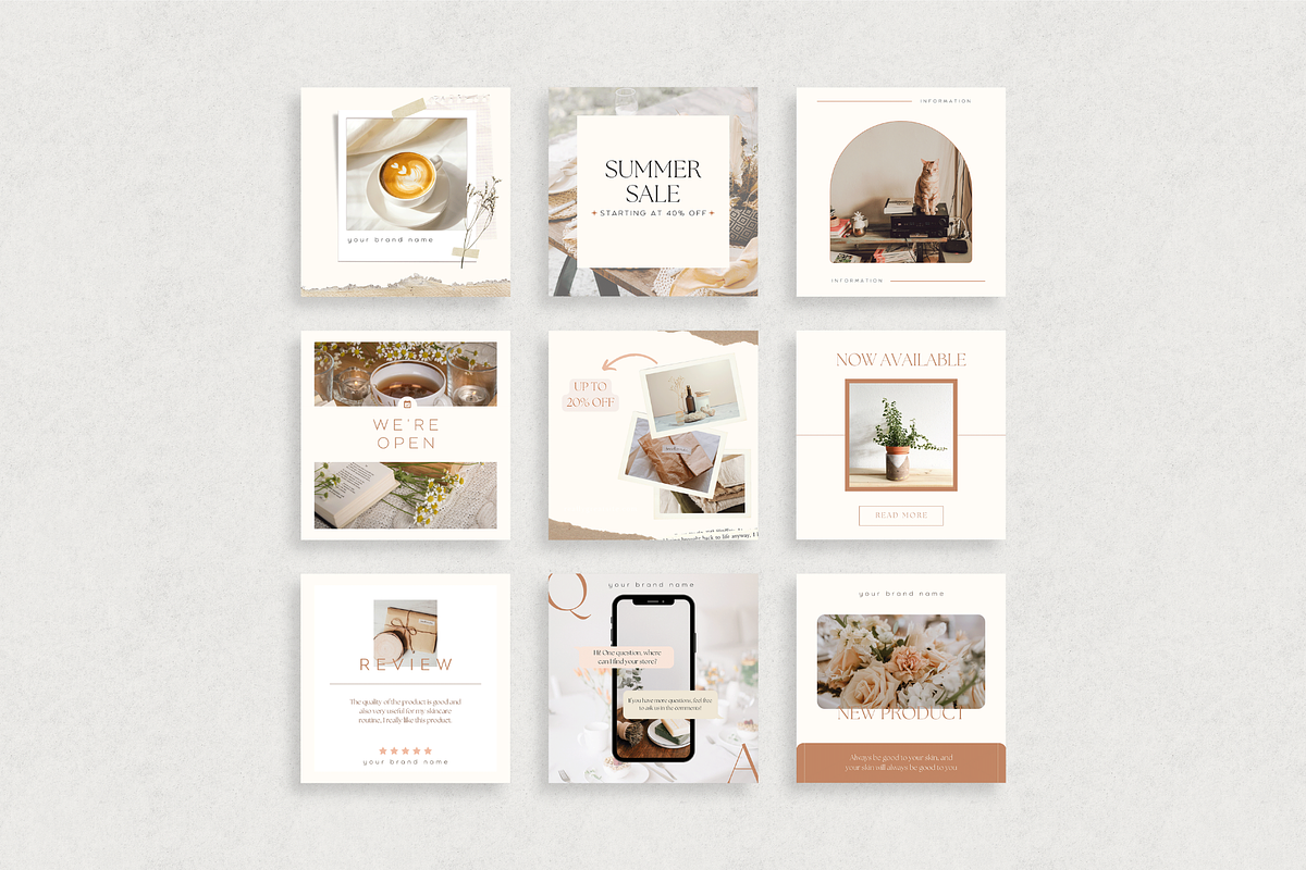 Boho Instagram Post Template Canva, a Social Media Template by Hellohastore (Photo 6 of 8)