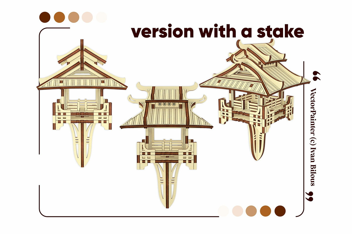 Asian Plant House - Laser Cut File, an Object Graphic by VectorPainter (Photo 12 of 15)