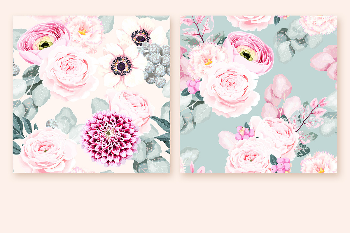 Powdery Pink Patterns, a Pattern Graphic by GreyLilac