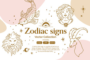 Zodiac Sign Horoscope Illustrations, an Illustration by Annakaroline