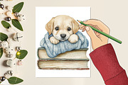 Cozy Christmas Reading Clipart, a Seasonal Illustration by CitraGraphics (Thumbnail 5 of 6)