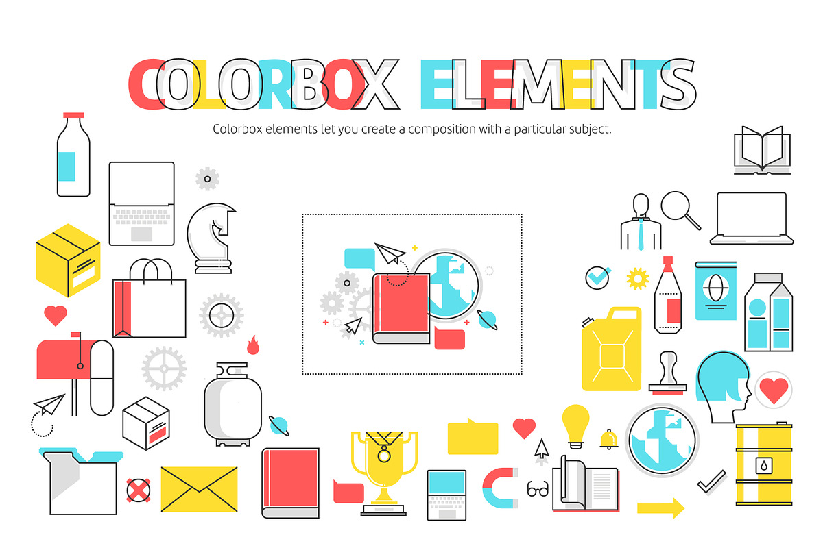 Color box icons bundle, an Icon by Howcolour