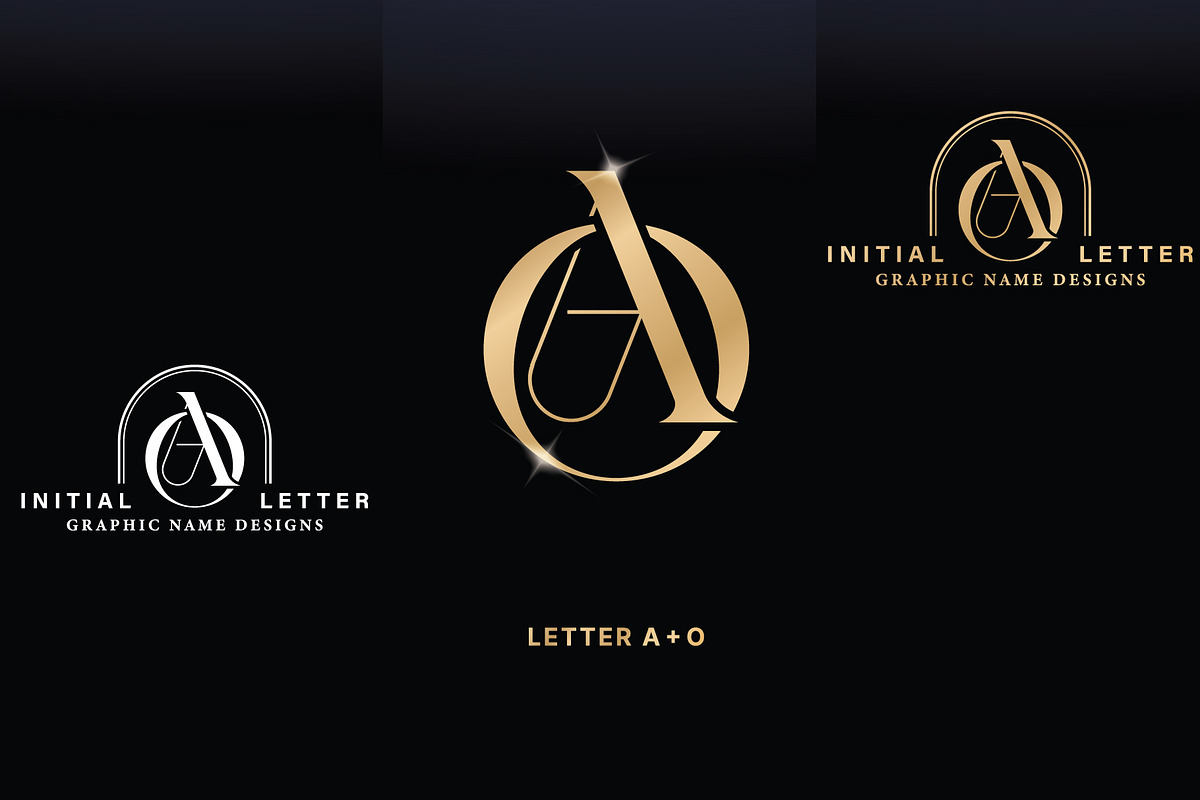 AO-elegant-monogram-letter-logo, a Templates & Theme by Design House
