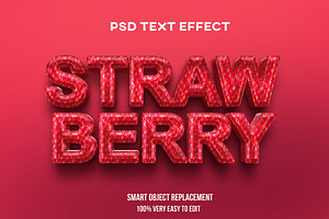 Strawberry 3d Text Effect Psd, a Layer Style Add-On by WudelMbois Studio