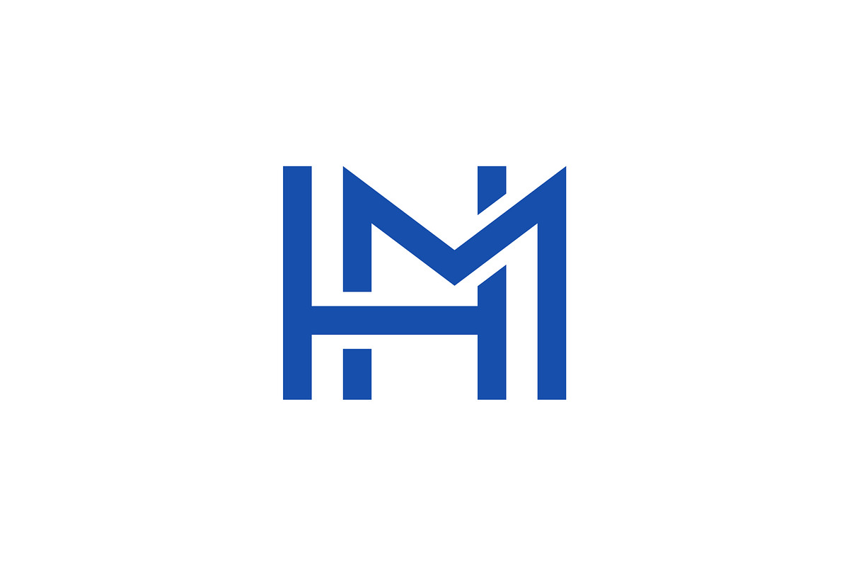 Blue Initial Letters HM Logo, a Branding & Logo Template by brandphant
