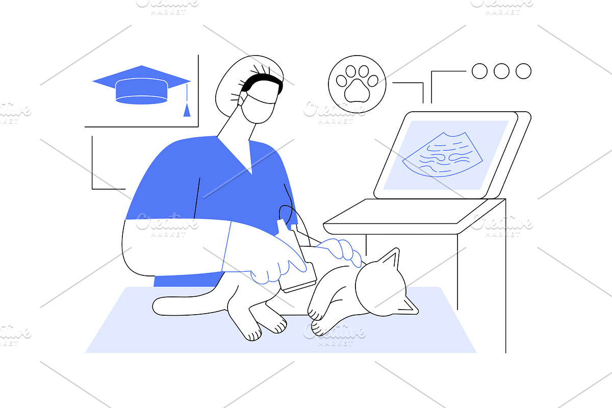 Ultrasound practice isolated cartoon, an Education Illustration by Visual Generation
