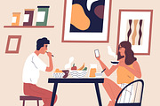 Couple eating breakfast at home, a Food Illustration by Good Studio (Thumbnail 3 of 3)