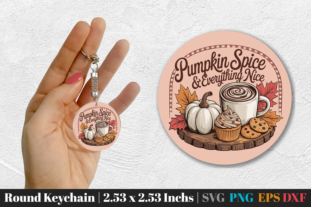 Fall Round Keychain SVG PNG Bundle, an Illustration by Actual Pixel (Photo 13 of 20)