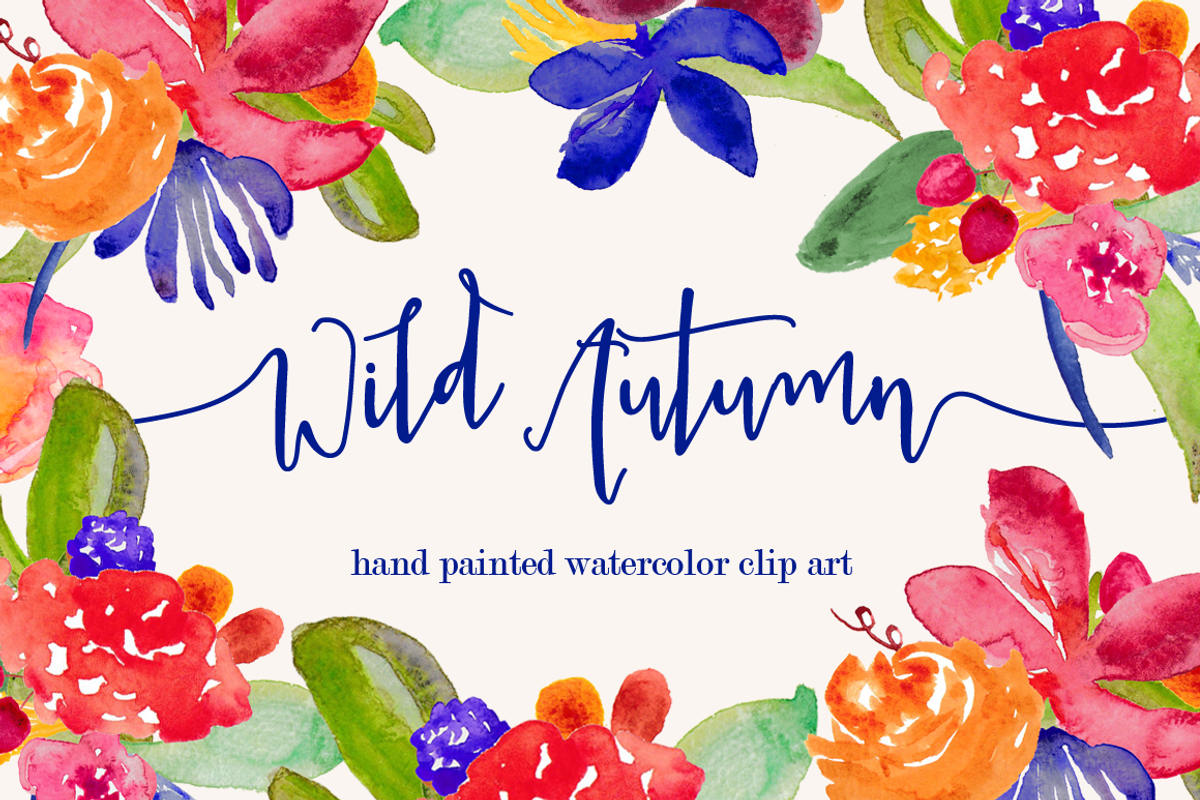 Wild Autumn Watercolor Clip Art, an Illustration by Emerald & Ivy Studios (Photo 1 of 3)
